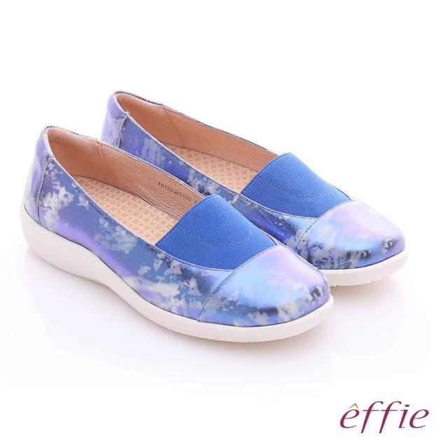 【effie】挺麗氣墊 金箔羊皮寬版鬆緊帶奈米休閒鞋(藍)評鑑
