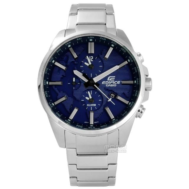 【CASIO卡西歐】EDIFICE世界仕紳新風範三環不鏽鋼手錶 藍色 44mm(ETD-300D-2A)