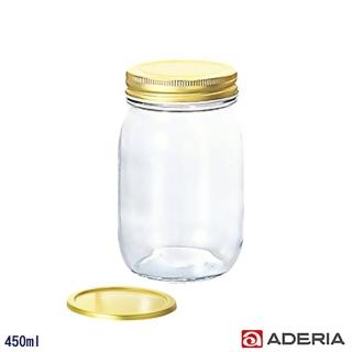【ADERIA】日本進口多功能雙蓋密封玻璃瓶/果醬罐(450ml)