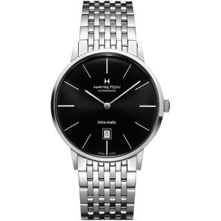 【Hamilton】漢米爾頓 AMERICAN CLASSIC經典機械腕錶-黑x銀/42mm(H38755131)