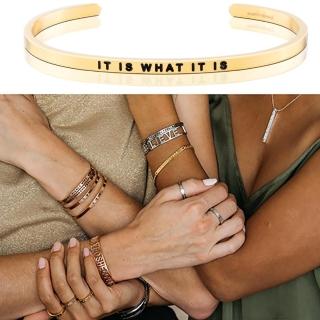 【MANTRABAND】美國悄悄話手環 It Is What It Is 一切順其自然 金色(悄悄話手環)
