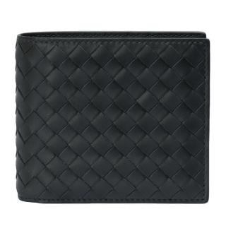 【BOTTEGA VENETA】經典編織小羊皮中性短夾(炭灰色113993-2015)
