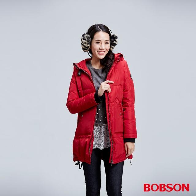 【BOBSON】女款長版羽絨外套(紅35110-16)開箱文