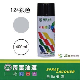 【青葉】自動噴漆 #124 銀（400ml 裝）(鐵器漆／木器漆)