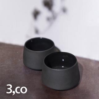 【3 co】水波提樑小杯-黑(2件式)