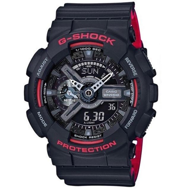 【CASIO 卡西歐】G-SHOCK強悍風格時尚運動腕錶(51.2mm/GA-110HR-1A)分享文