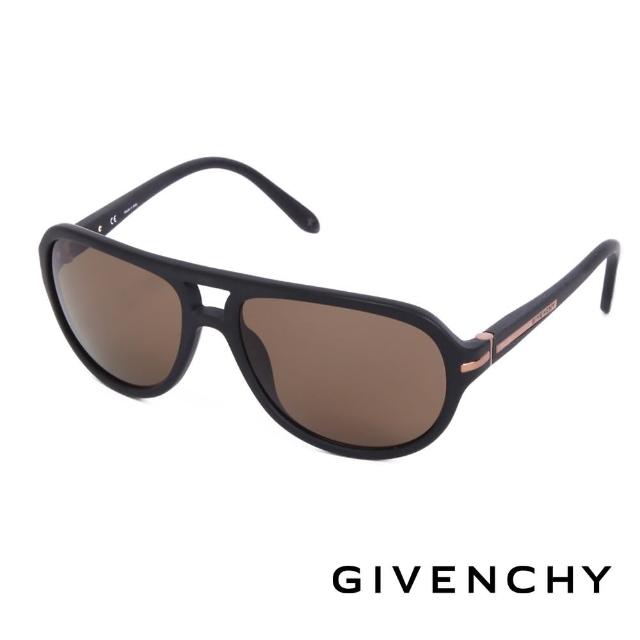 【GIVENCHY 法國魅力紀梵希】經典LOGO質感木紋都會時尚太陽眼鏡(-黑- GISGV7750703)網路狂銷