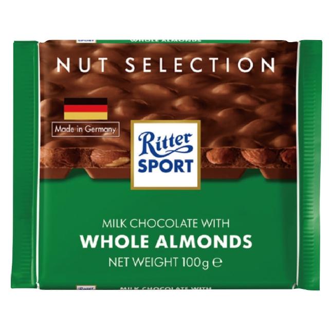 【Ritter Sport】杏仁巧克力(100g)福利品出清