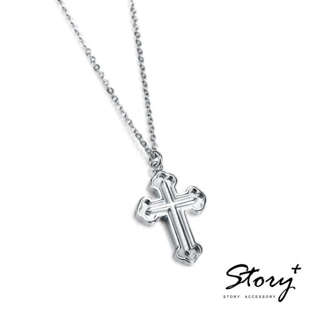 【STORY ACCESSORY】十字系列-Faith 純銀項鍊(白K金)促銷商品