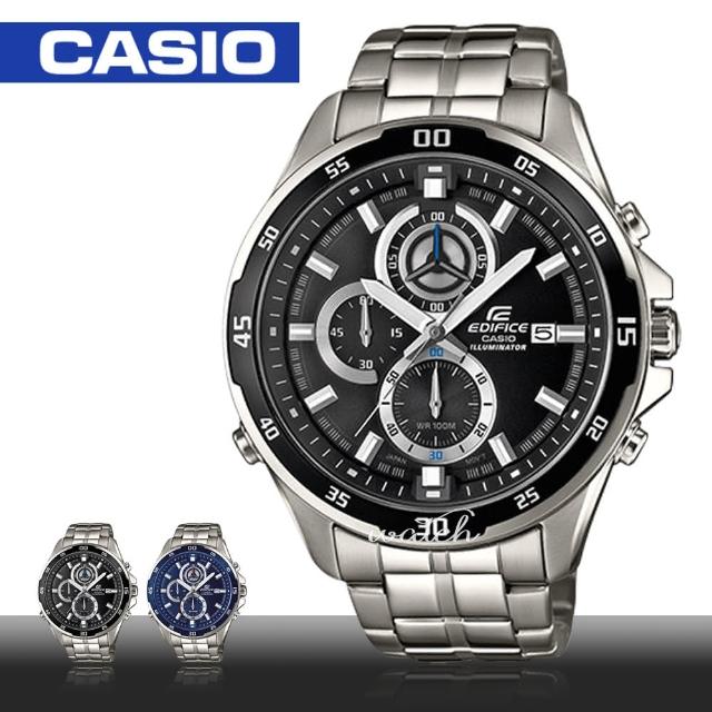 【CASIO 卡西歐 EDIFICE 系列】型男必備_不鏽鋼錶帶_礦物玻璃_LED燈_防水_日期顯示_男錶(EFR-547D)促銷商品