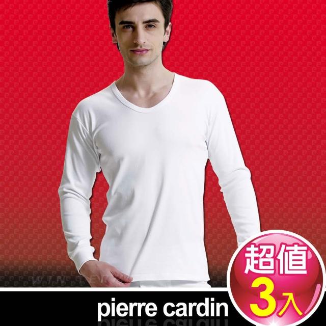 【皮爾卡登 Pierre Carddin】排汗厚暖棉U領長袖衫-3件組(台灣製造)買到賺到