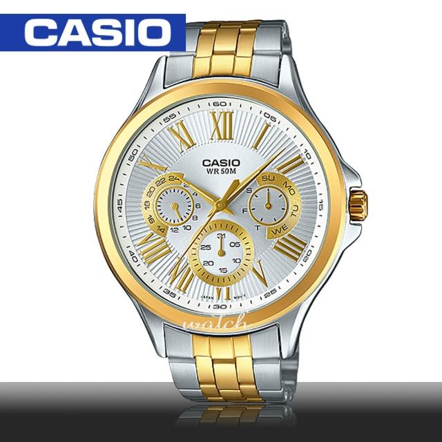 【CASIO 卡西歐】送禮首選_三眼經典_不鏽鋼錶帶_防水_紳士男錶(MTP-E308SG)開箱