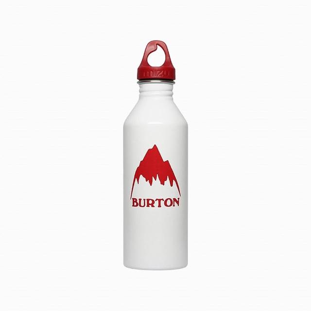 【MIZU】M8極限聯名水壺 MIZU x Burton-Mountain Logo Glossy White w Red Print-亮白款-800ml(Burton)