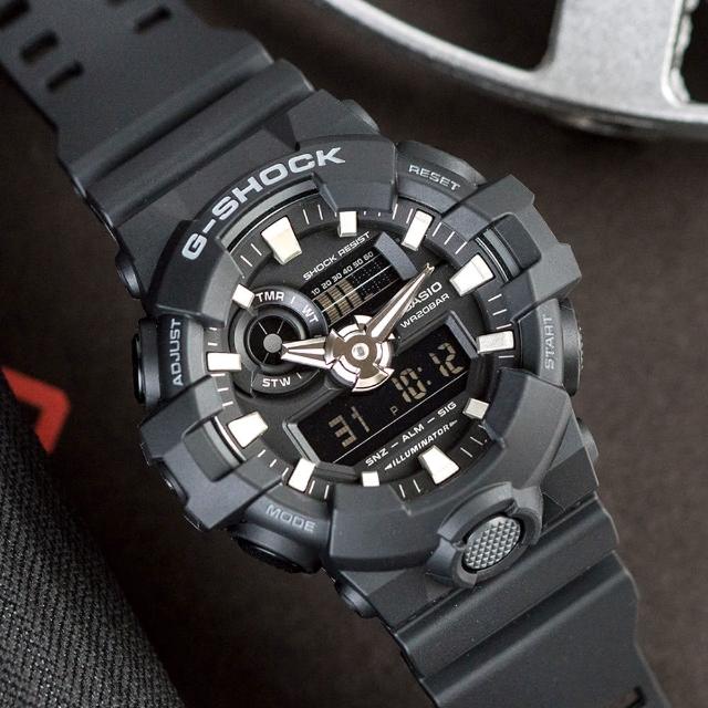 經典款式【G-SHOCK】強悍粗曠時尚潮流錶-黑(GA-700-1BDR)