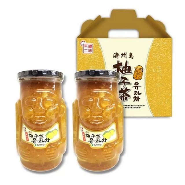 【韓味不二】韓國濟州島柚子茶禮盒 1kg*2入(土地公柚子茶陪你過好年)