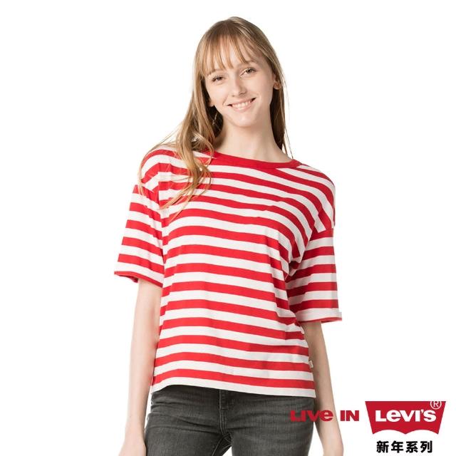 【Levis】女款圓領條紋TEE / CNY