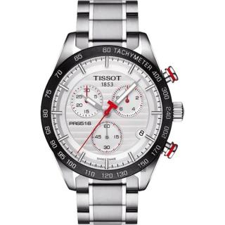 【TISSOT 天梭】PRS516系列 決戰賽道三眼計時不鏽鋼腕錶(42mm/T1004171103100)