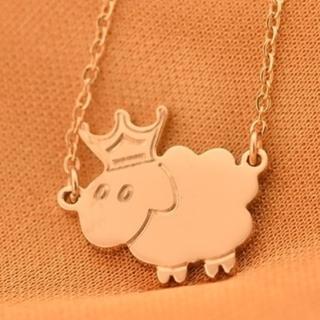 【米蘭精品】玫瑰金項鍊吊墜子(可愛皇冠綿羊流行飾品情人節生日禮物71x92)