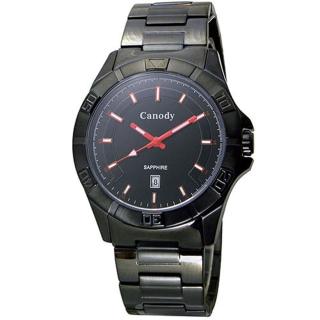 【Canody】城市光廊個性時尚不鏽鋼腕錶(黑紅/41mm/GM1229-2A)