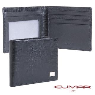 【CUMAR】簡式證件短夾-義大利牛皮-EVE II系列(經典黑)
