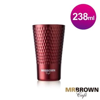 【伯朗】波紋不銹鋼雙層杯(寶石紅)