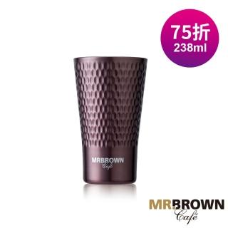 【伯朗】波紋不銹鋼雙層杯(暗紫紅)