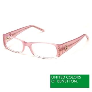 【BENETTON 班尼頓】專業兒童眼鏡 鑲鑽雙色混搭系列(粉紅/橘黃 BB030-01/03)