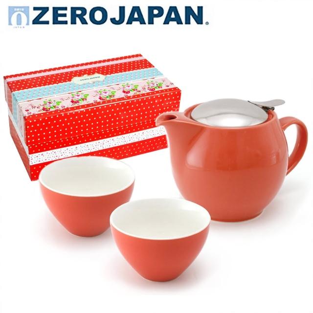 【ZERO JAPAN】典藏陶瓷一壺兩杯超值禮盒組(蘿蔔紅)