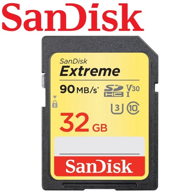 【SanDisk】32GB 90MB/s Extreme SDHC SD UHS-I V30 U3 記憶卡(平輸)