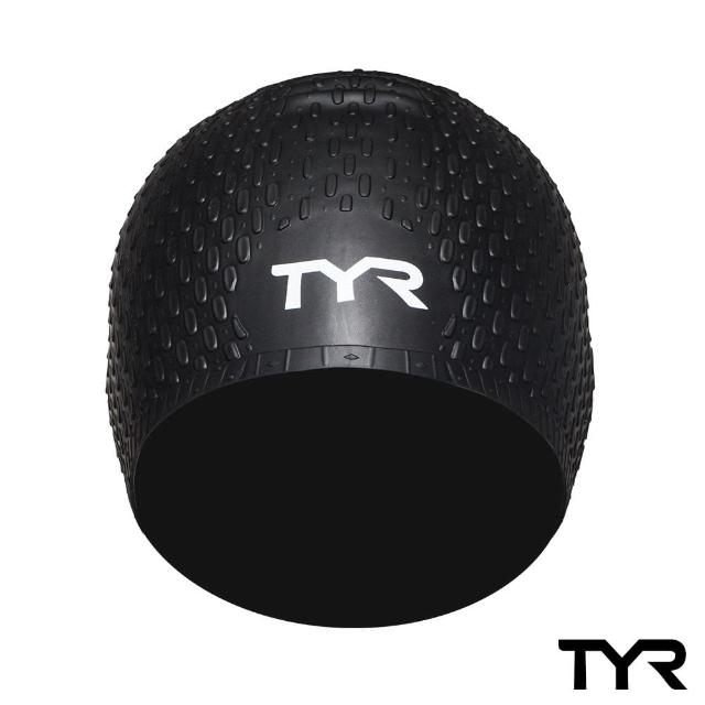 【美國TYR】Long Hair Silicone Cap Black 凸點泳帽(女用-黑)