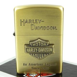【zippo】日系-harley-davidson-哈雷-立体金属贴饰打火机