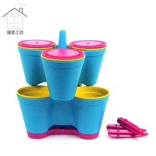 【蔬菜工坊】3*3雙層模組盆栽組合-水藍色