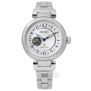 【SEIKO 精工】LUKIA 璀璨星光機械不鏽鋼手錶 銀色 34mm(4R38-01L0S.SSA829J1)