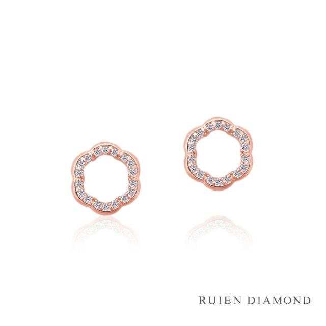 【RUIEN DIAMOND 瑞恩鑽石】韓國輕珠寶 飾品 配件(14K 玫瑰金 耳環 LE088)