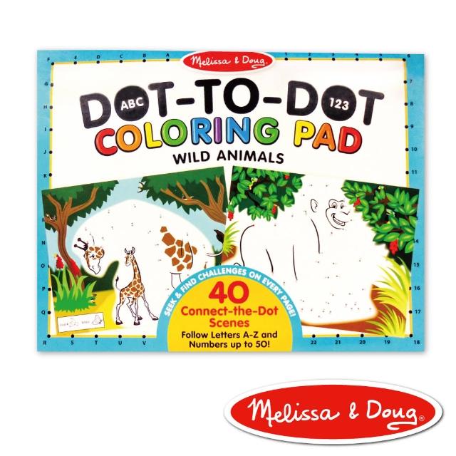 【美國瑪莉莎 Melissa & Doug】大型兒童繪本 - ABC 123 點點著色本 - 野生動物