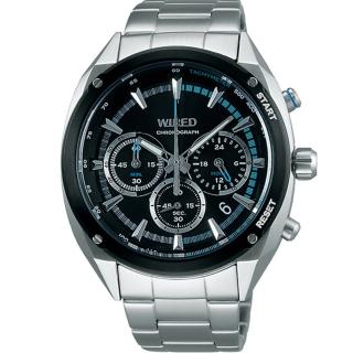 【WIRED】急速冰炫風 AY8023X1 時尚三眼計時不鏽鋼腕錶(43mm/VK63-KMB0S)