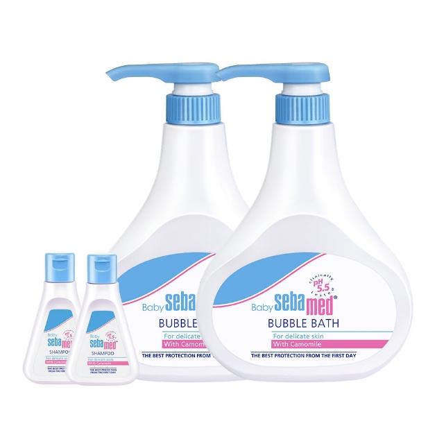 【SEBAMED 施巴】泡泡露 500mlx2+嬰兒乳液或洗髮乳50ml任選二件組(總代理)