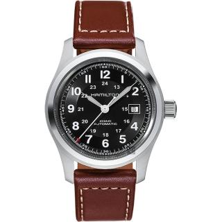 【Hamilton】漢米爾頓 KHAKI 卡其野戰機械錶-黑x咖啡/42mm(H70555533)