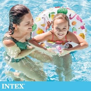 【INTEX】熱帶風游泳圈直徑51cm圖案隨機-適用：3-6歲(59230)