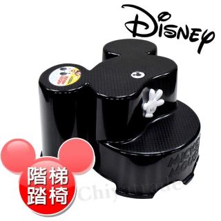 【迪士尼Disney】米奇大頭造型日本製 防滑兒童椅 階梯椅 踩腳椅 防滑矮凳(全年齡適用-黑)