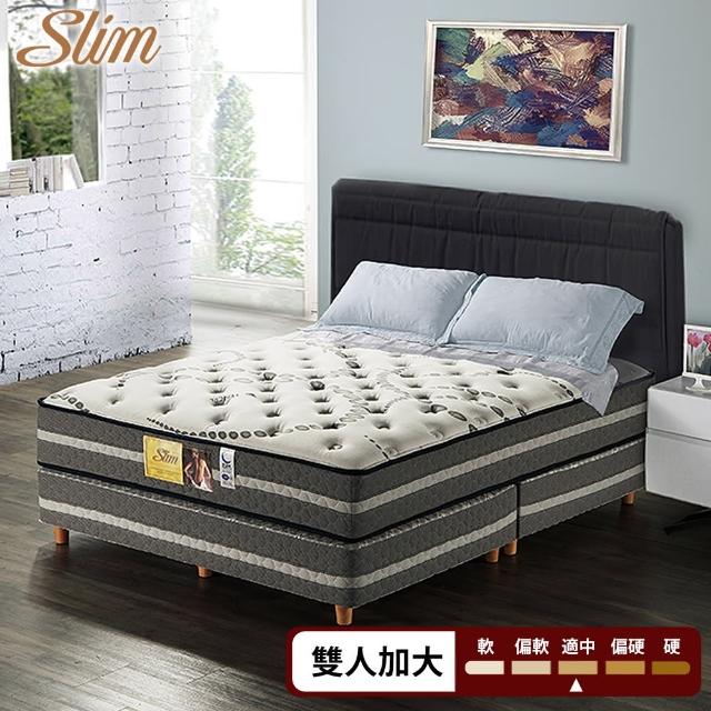 【SLIM 加厚型】高蓬度天絲棉+透氣強化紓壓獨立筒床墊-雙人加大6尺