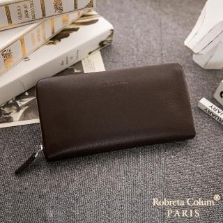 【Roberta Colum】【Roberta Colum】經典品味鹿紋牛皮單拉鍊長夾正規版-共3色
