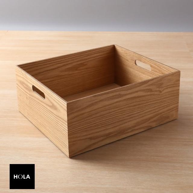 【HOLA】夏川木紋直角中收納盒 淺木色