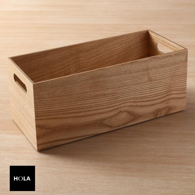 【HOLA】夏川木紋直角小收納盒 淺木色