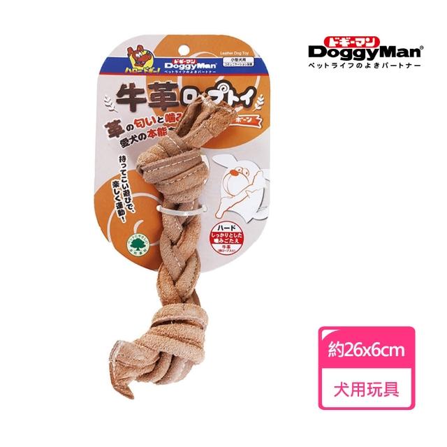 【Doggy Man】犬用牛革互動潔齒玩具-骨型(寵物用品)