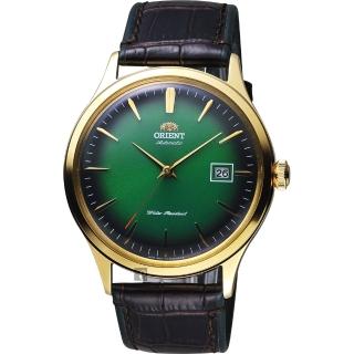 【ORIENT 東方錶】DATE Ⅱ 紳士機械錶-綠x金框/42mm(FAC08002F)