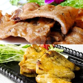 【好神】醬醃手工排骨+去骨雞腿排16入2組-共32入