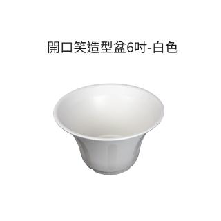 【蔬菜工坊】開口笑多肉專用造型盆6吋-白色