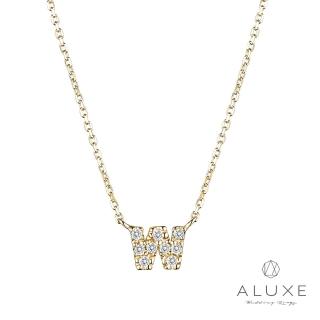 【A-LUXE 亞立詩】Alphabet系列 10K鑽石項鍊-W(網路限定商品)