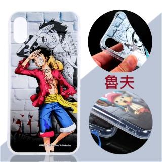 【ONE PIECE 航海王】iPhone X /5.8 吋 城牆系列 彩繪保護軟套(魯夫)